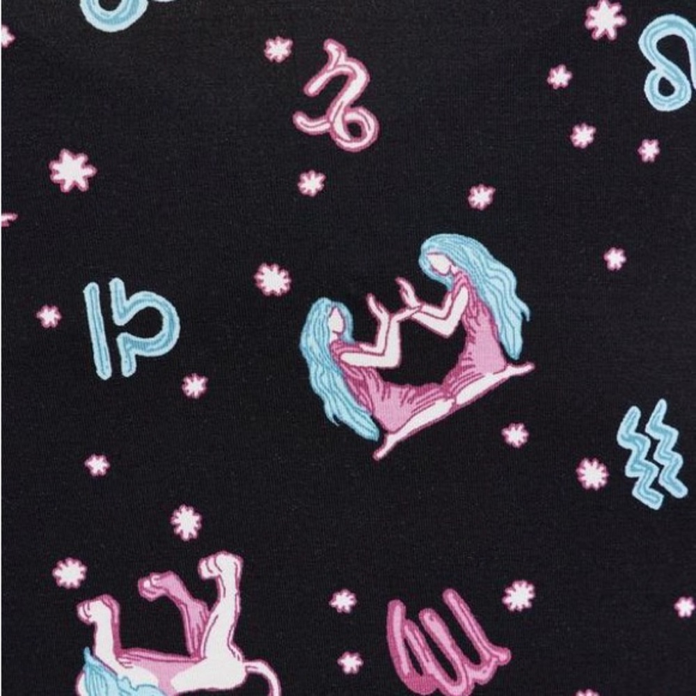 Torrid size 4(26) Black Sleepwear Dress with Pink and Blue Zodiac Sign - Picture 6 of 7